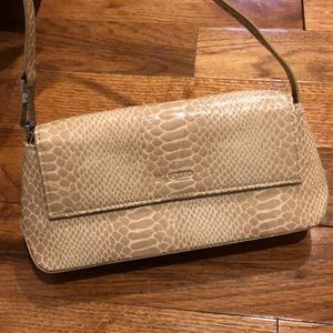 Nude/tan snakeskin design evening bag